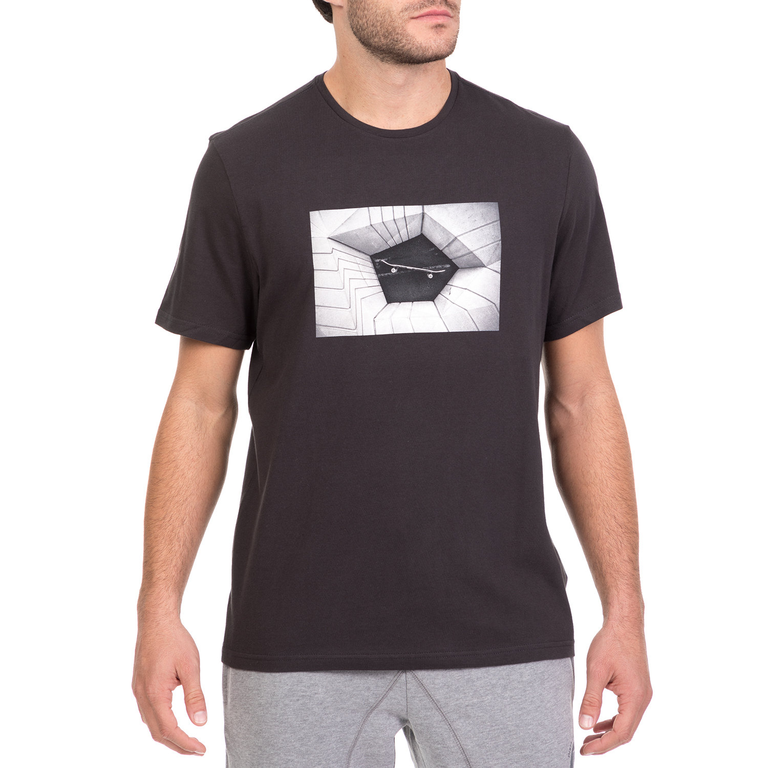 ELEMENT Ανδρική κοντομάνικη μπλούζα ELEMENT μαύρη με στάμπα