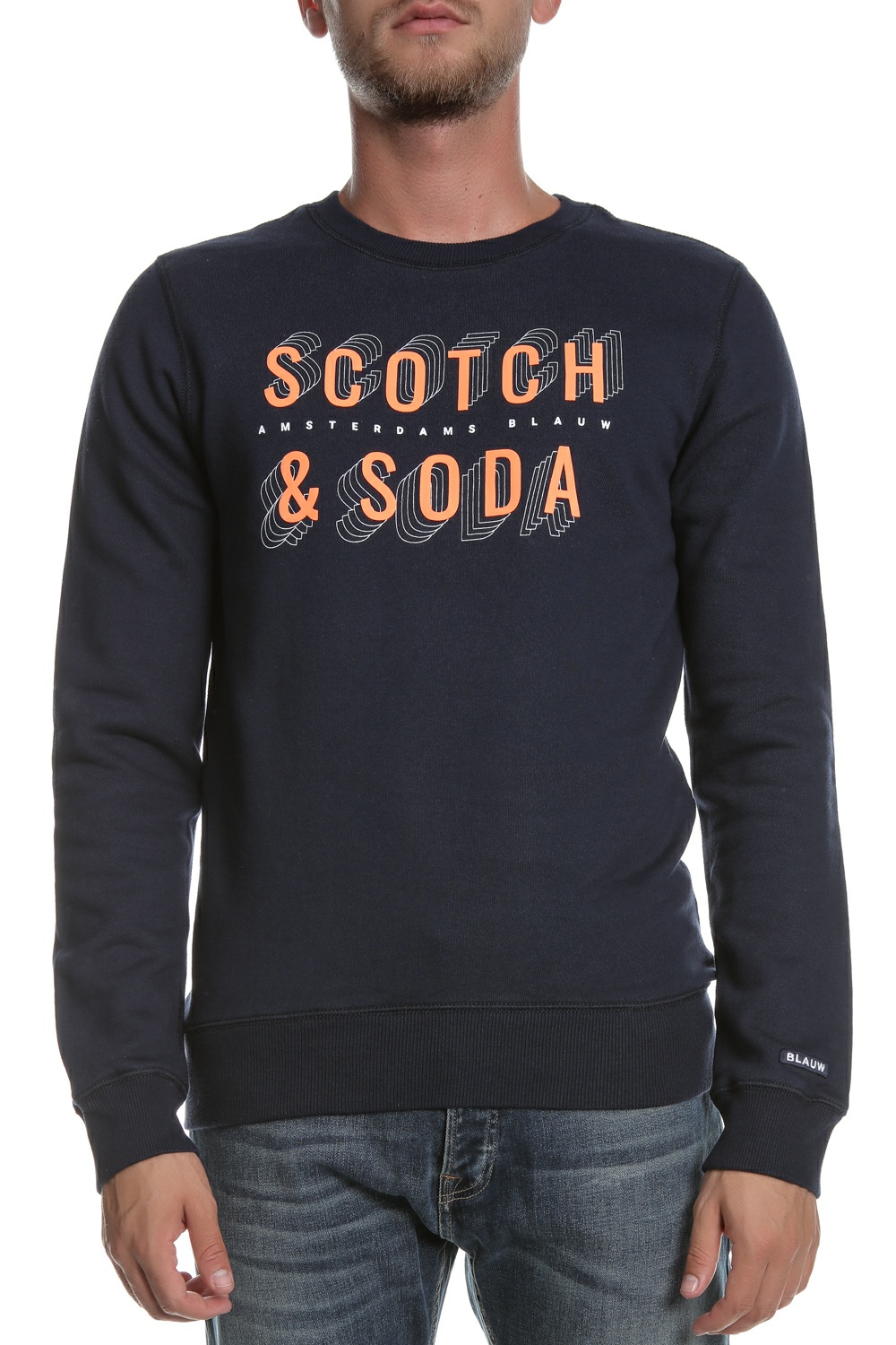 SCOTCH & SODA SCOTCH & SODA - Ανδρική φούτερ μπλούζα SCOTCH & SODA μπλε