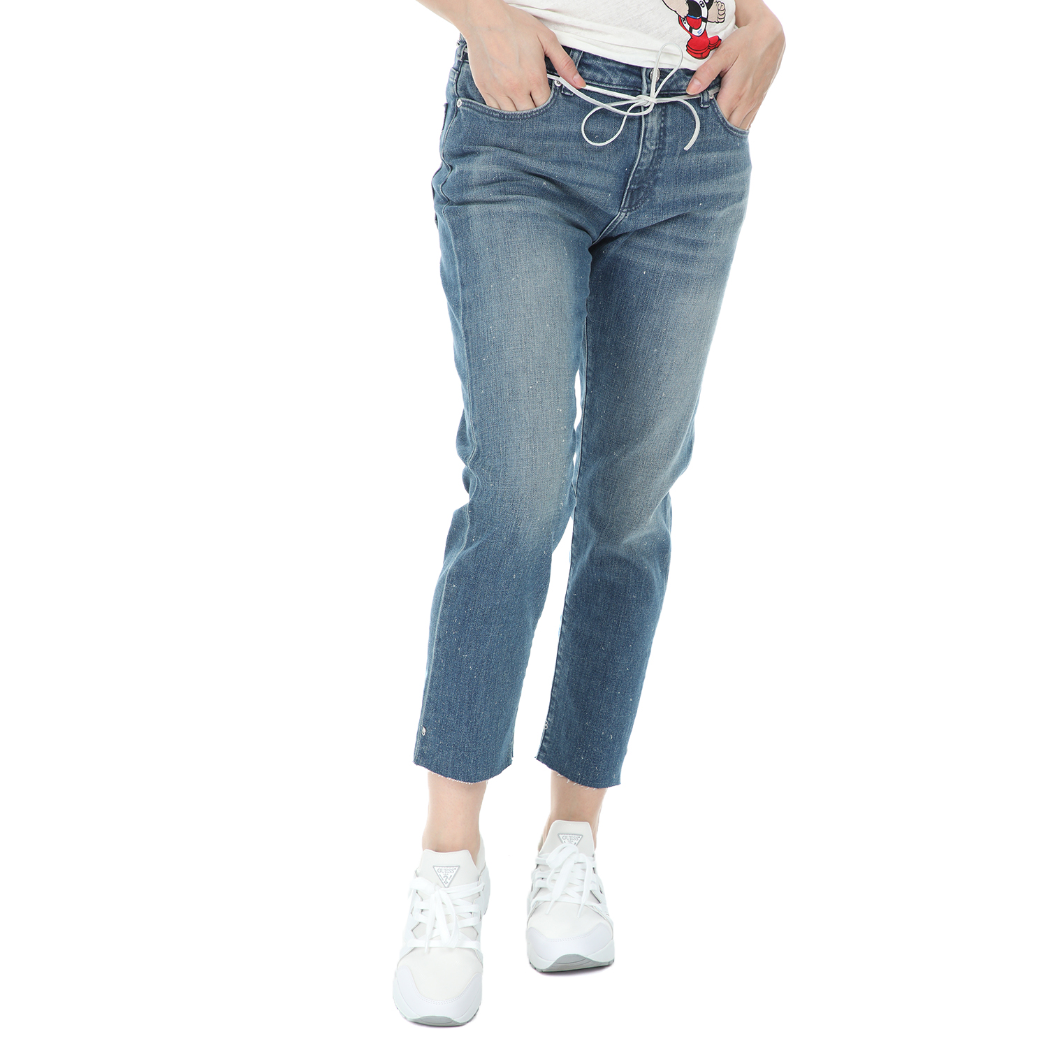 Γυναικεία/Ρούχα/Τζίν/Straight SCOTCH & SODA - Γυναικείο cropped jean παντελόνι SCOTCH & SODA Petit Ami μπλε
