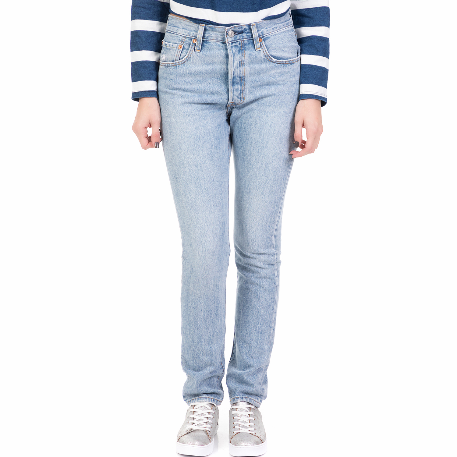 Γυναικεία/Ρούχα/Τζίν/Skinny LEVI'S - Γυναικείο ψηλόμεσο τζιν παντελόνι LEVI'S 501 SKINNY LOVEFOOL μπλε