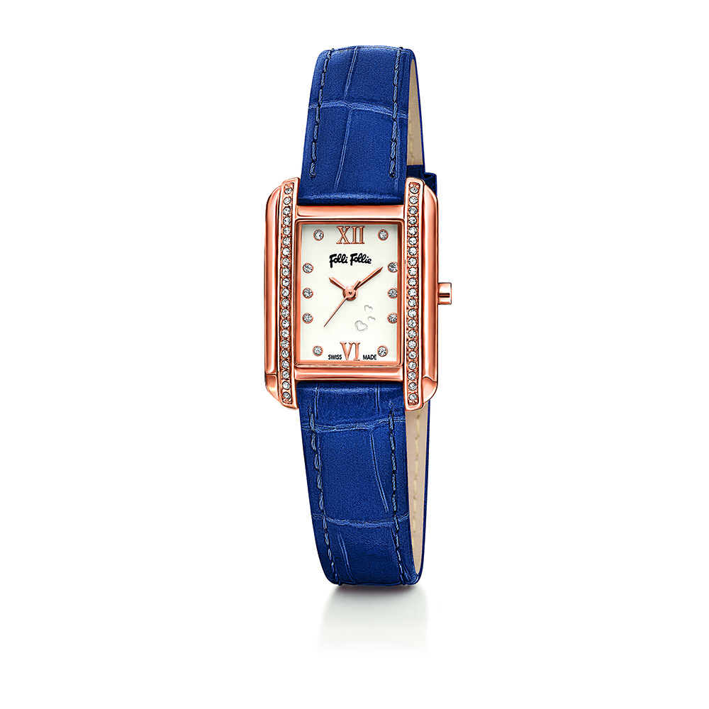 FOLLI FOLLIE - Γυναικείο ρολόι με δερμάτινο λουράκι FOLLI FOLLIE STYLE TALES μπλε Γυναικεία/Αξεσουάρ/Ρολόγια/Δερμάτινα