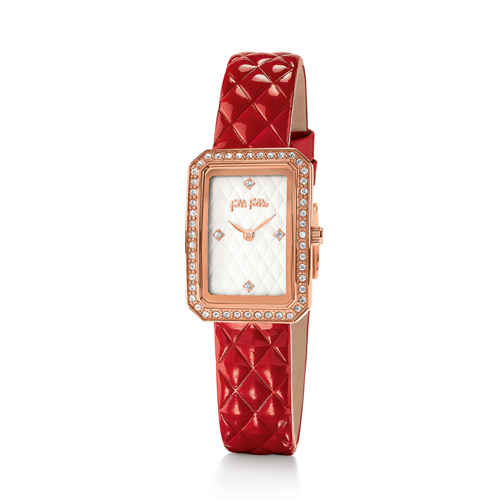 FOLLI FOLLIE Γυναικείο ρολόι με δερμάτινο λουράκι FOLLI FOLLIE STYLE CODE κόκκινο