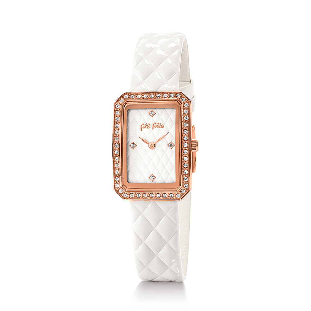 FOLLI FOLLIE Γυναικείο ρολόι με δερμάτινο λουράκι FOLLI FOLLIE STYLE CODE λευκό