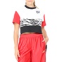 NIKE-Γυναικεία κοντομάνικη μπλούζα NIKE NSW ESSNTL TOP λευκή-κόκκινη