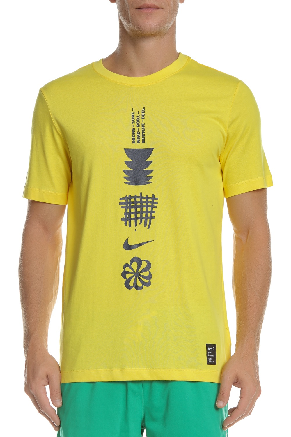 Ανδρικά/Ρούχα/Αθλητικά/T-shirt NIKE - Ανδρικό t-shirt NIKE DRY RUN DFCT κίτρινο