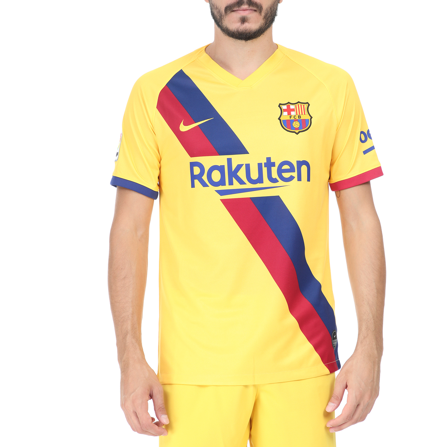 Ανδρικά/Ρούχα/Αθλητικά/T-shirt NIKE - Ανδρική κοντομάνικη μπλούζα NIKE FCB BRT STAD JSY κίτρινη
