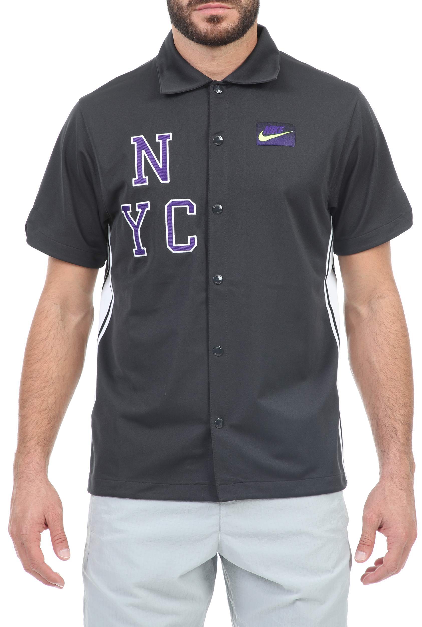 NIKE - Ανδρικό πουκάμισο τένις NIKE CT TOP SS NY μαύρο Ανδρικά/Ρούχα/Αθλητικά/T-shirt