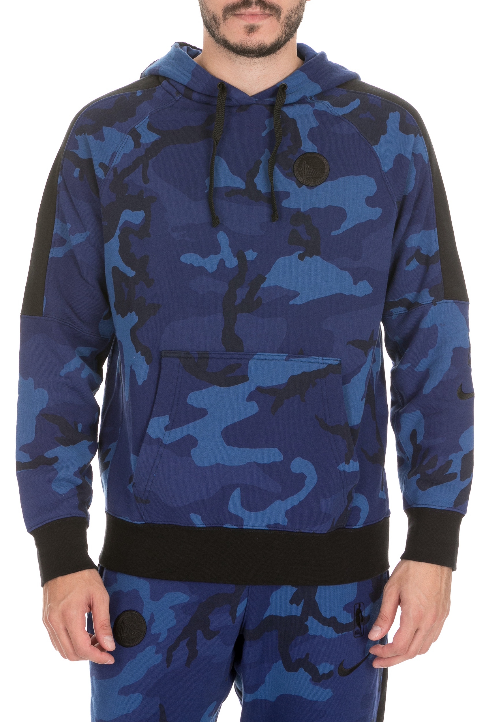 Ανδρικά/Ρούχα/Φούτερ/Μπλούζες NIKE - Aνδρική μπλούζα φούτερ NIKE Golden State Warriors μπλε