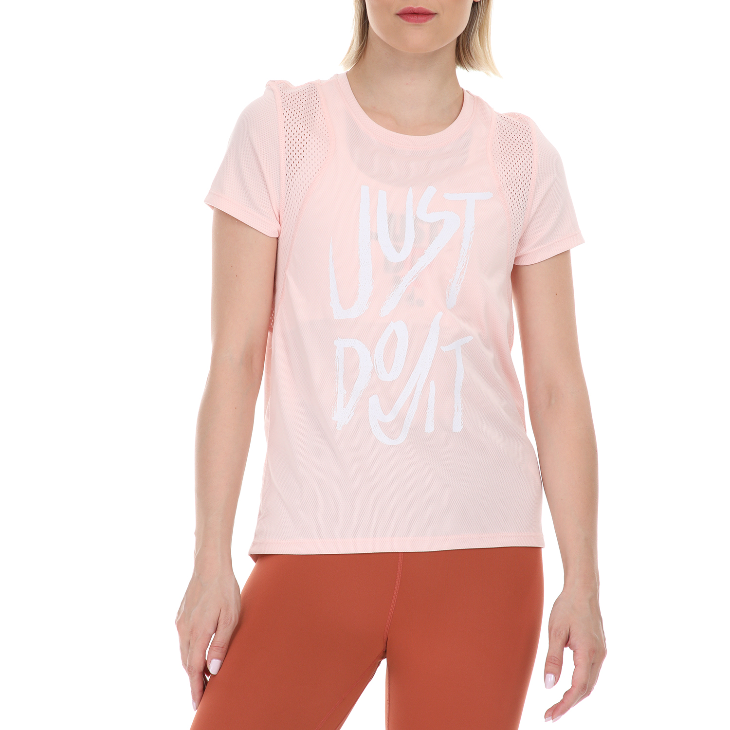 NIKE Γυναικεία μπλούζα NIKE RUN TOP SS GX ροζ
