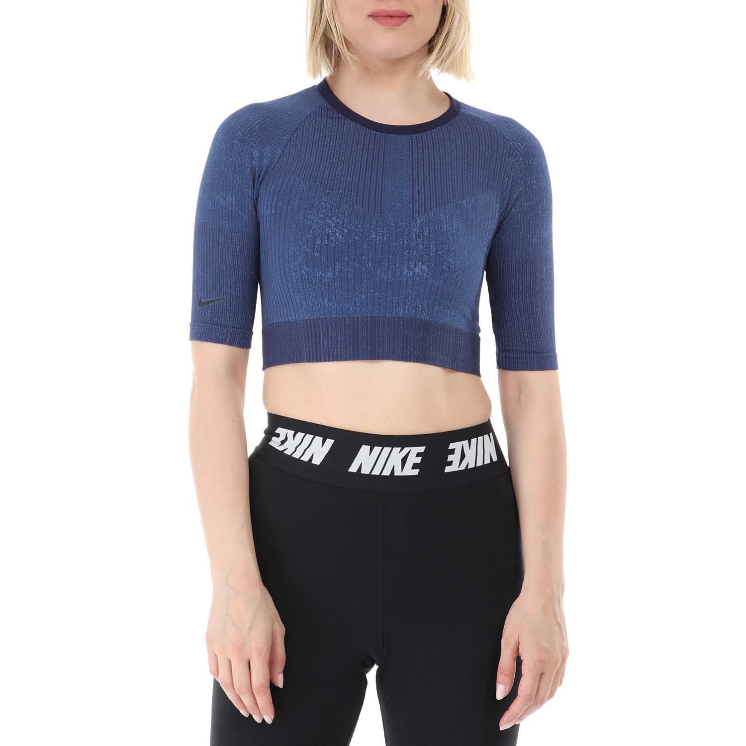 Γυναικεία/Ρούχα/Αθλητικά/T-shirt-Τοπ NIKE - Γυναικείο αθλητικό τοπ NIKE CITY RDY ENG KNT μπλε