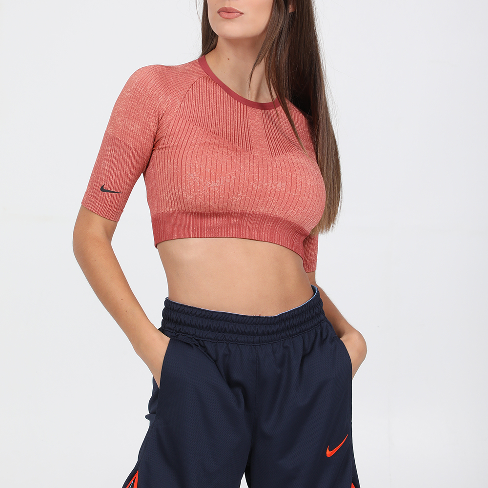 Γυναικεία/Ρούχα/Αθλητικά/T-shirt-Τοπ NIKE - Γυναικείο αθλητικό τοπ NIKE CITY RDY ENG KNT κόκκινο