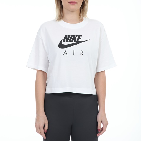 NIKE-Γυναικείο αθλητικό cropped t-shirt NIKE NSW AIR TOP λευκό