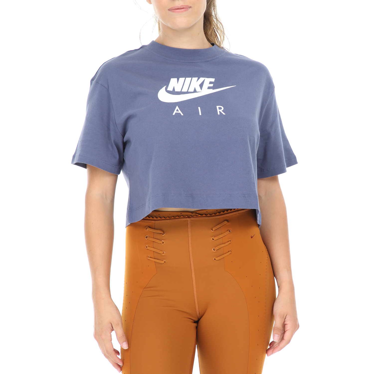 Γυναικεία/Ρούχα/Αθλητικά/T-shirt-Τοπ NIKE - Γυναικεία κοντομάνικη μπλούζα ΝΙΚΕ NSW AIR TOP μοβ