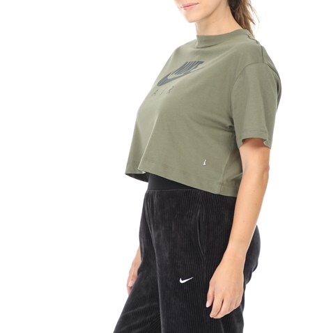 NIKE-Γυναικεία κοντομάνικη μπλούζα NIKE NSW AIR TOP λαδί