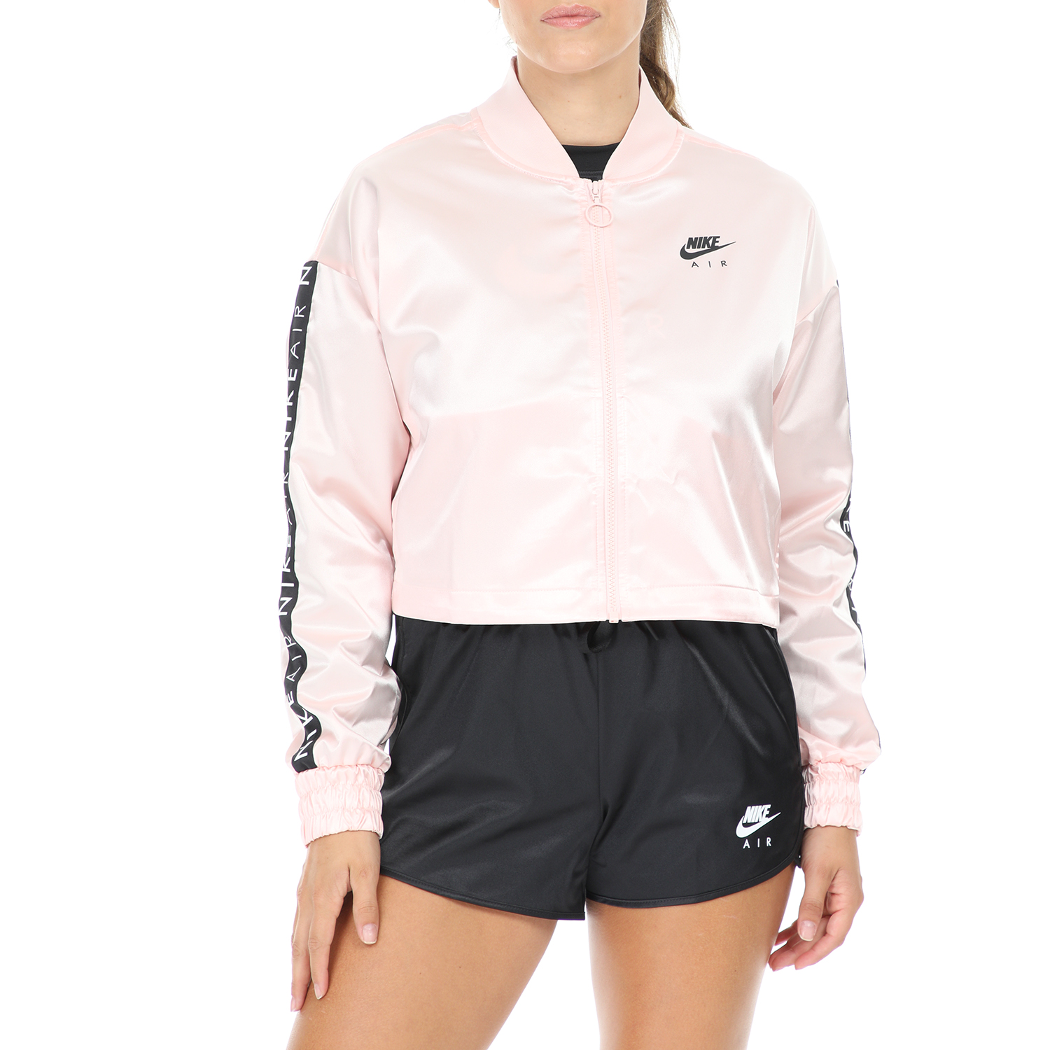 Γυναικεία/Ρούχα/Πανωφόρια/Μπουφάν NIKE - Γυναικείο μπουφάν NIKE NSW AIR TRK SATIN ροζ