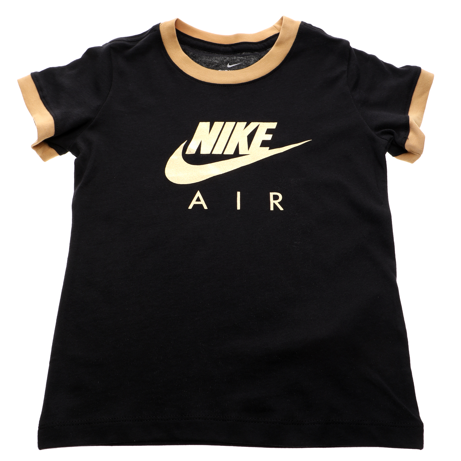 Παιδικά/Girls/Ρούχα/Αθλητικά NIKE - Παιδικό t-shirt NIKE NSW AIR LOGO RINGER μαύρο μπεζ