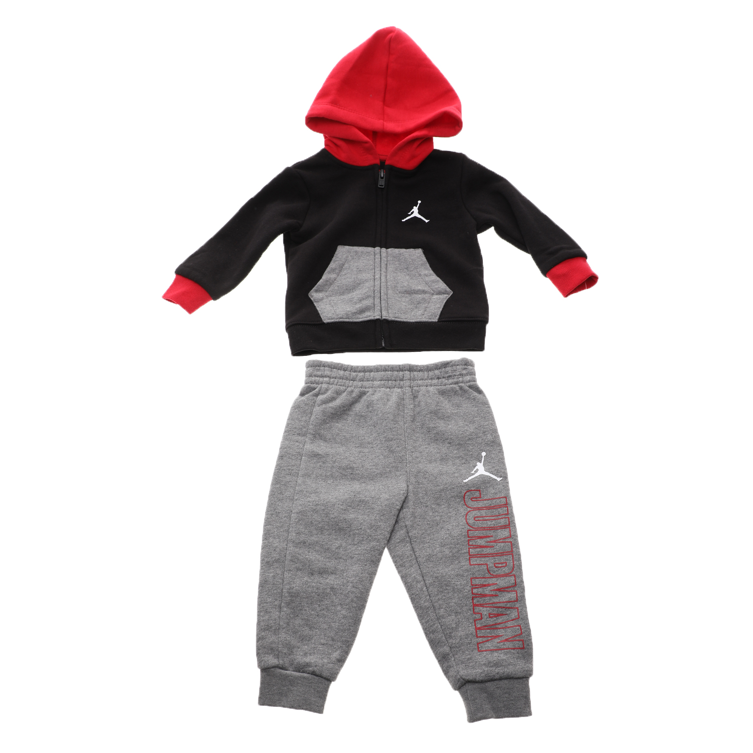 Παιδικά/Boys/Ρούχα/Σετ NIKE KIDS - Παιδικό σετ φόρμας NIKE JUMPMAN FZ SET μαύρο-γκρί