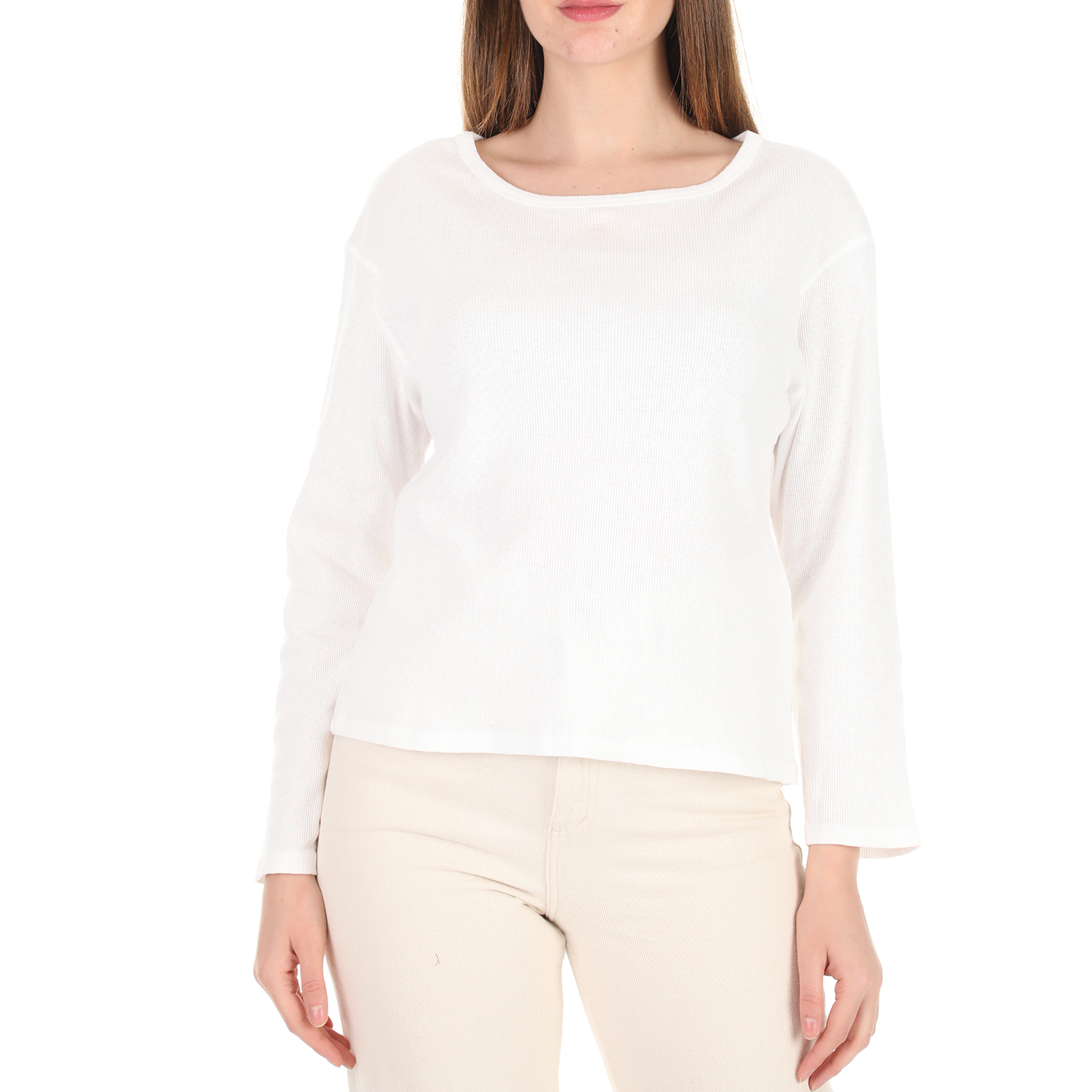 Γυναικεία/Ρούχα/Μπλούζες/Μακρυμάνικες AMERICAN VINTAGE - Γυναικεία μπλούζα AMERICAN VINTAGE λευκή