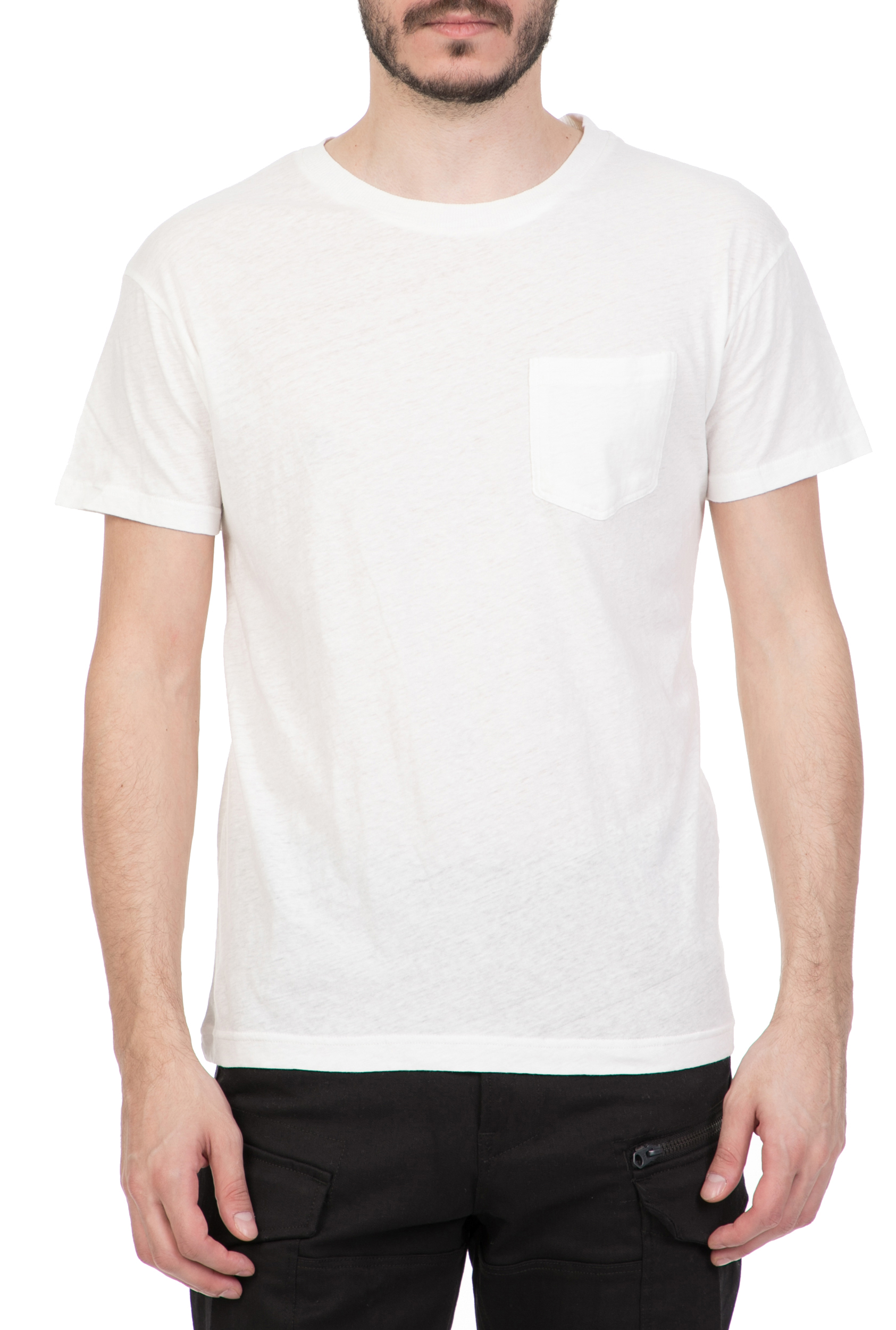 AMERICAN VINTAGE Ανδρική κοντομάνικη μπλούζα AMERICAN VINTAGE λευκή