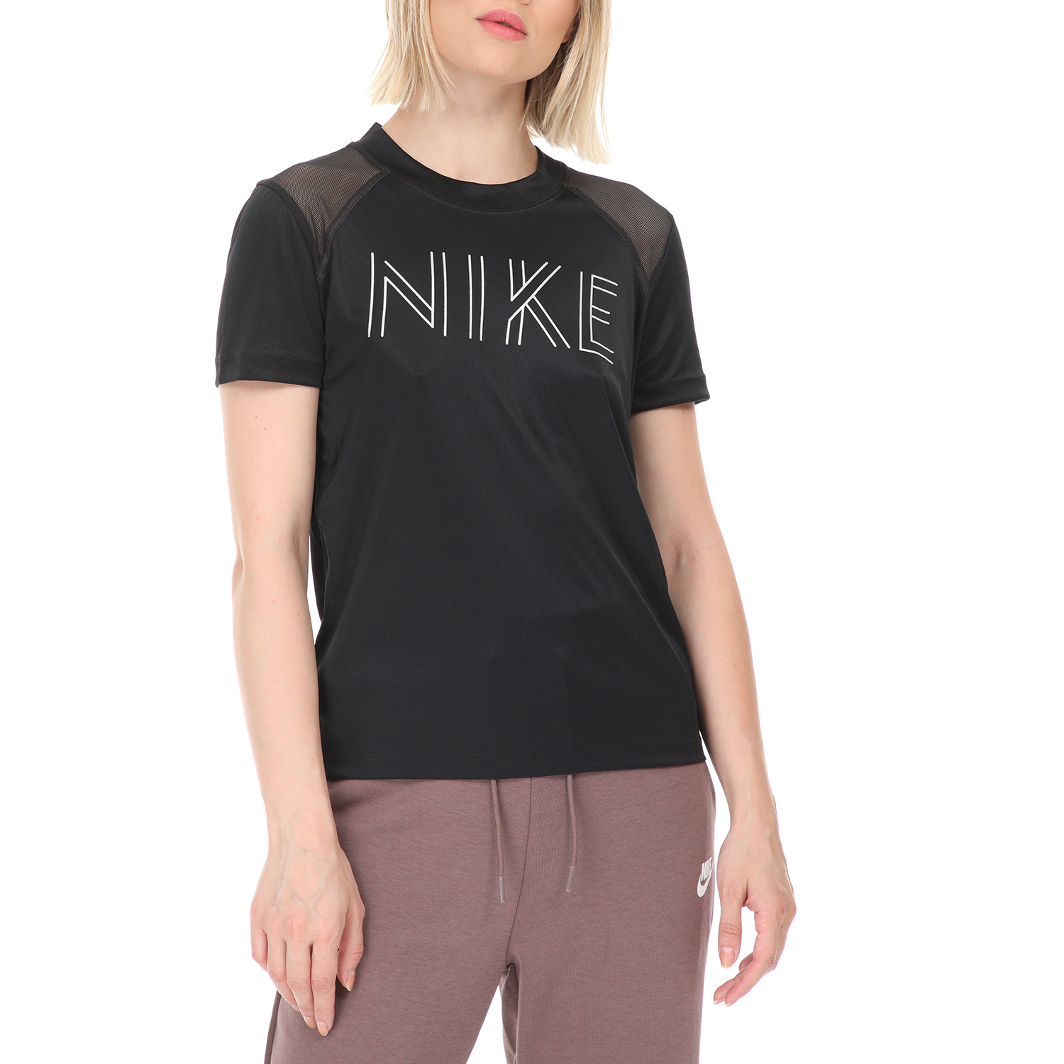 Γυναικεία/Ρούχα/Αθλητικά/T-shirt-Τοπ NIKE - Γυναικεία μπλούζα NIKE DRY MILER SS GX μαύρη