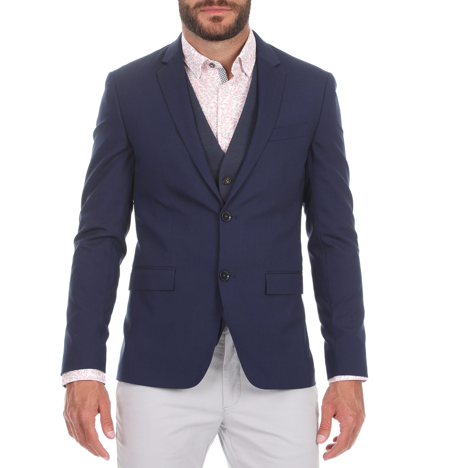 CK - Ανδρικό σακάκι CK STRETCH WOOL SLIM μπλε Ανδρικά/Ρούχα/Πανωφόρια/Σακάκια