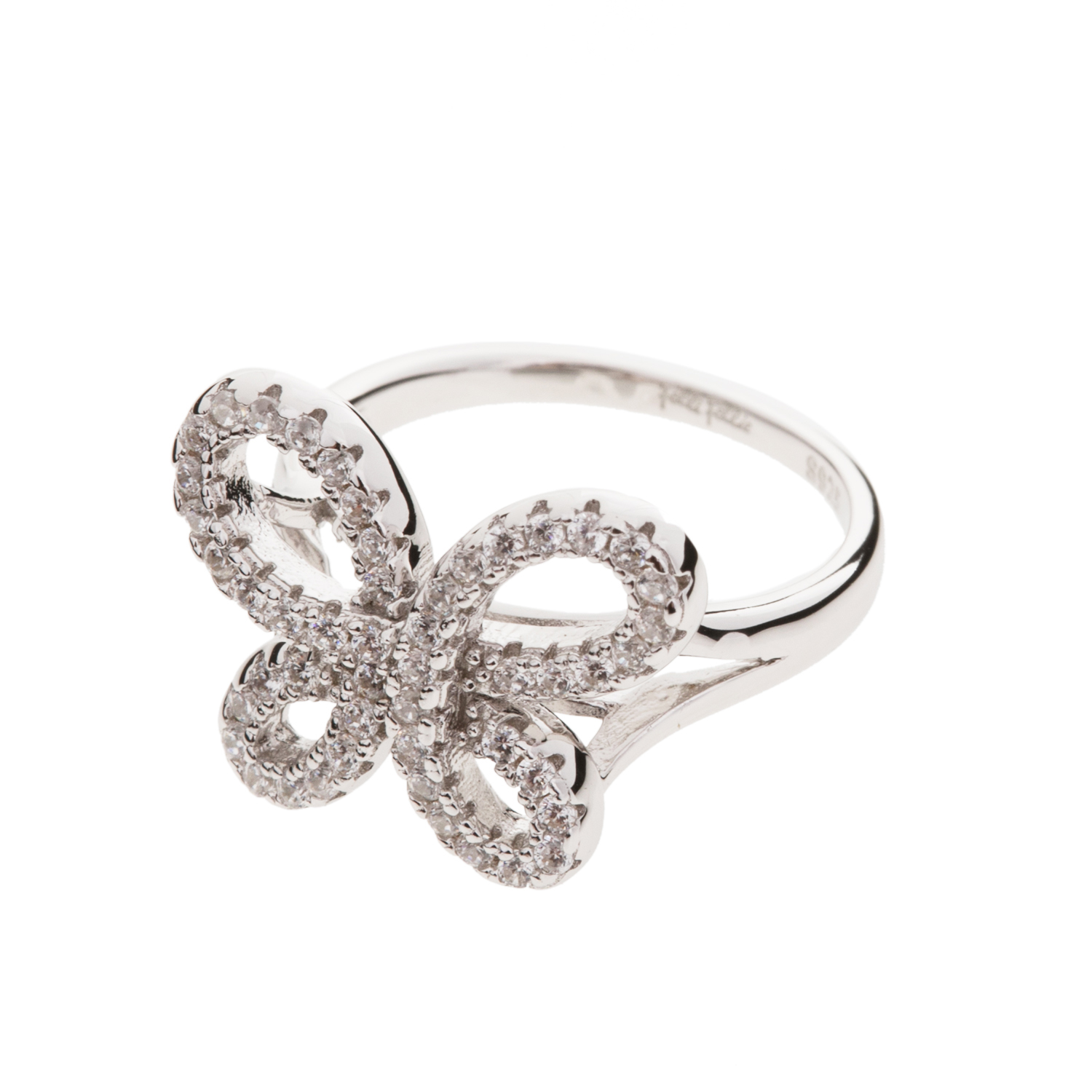 FOLLI FOLLIE - Γυναικείο ασημένιο δαχτυλίδι με πεταλούδα FOLLI FOLLIE ασημί Γυναικεία/Αξεσουάρ/Κοσμήματα/Δαχτυλίδια