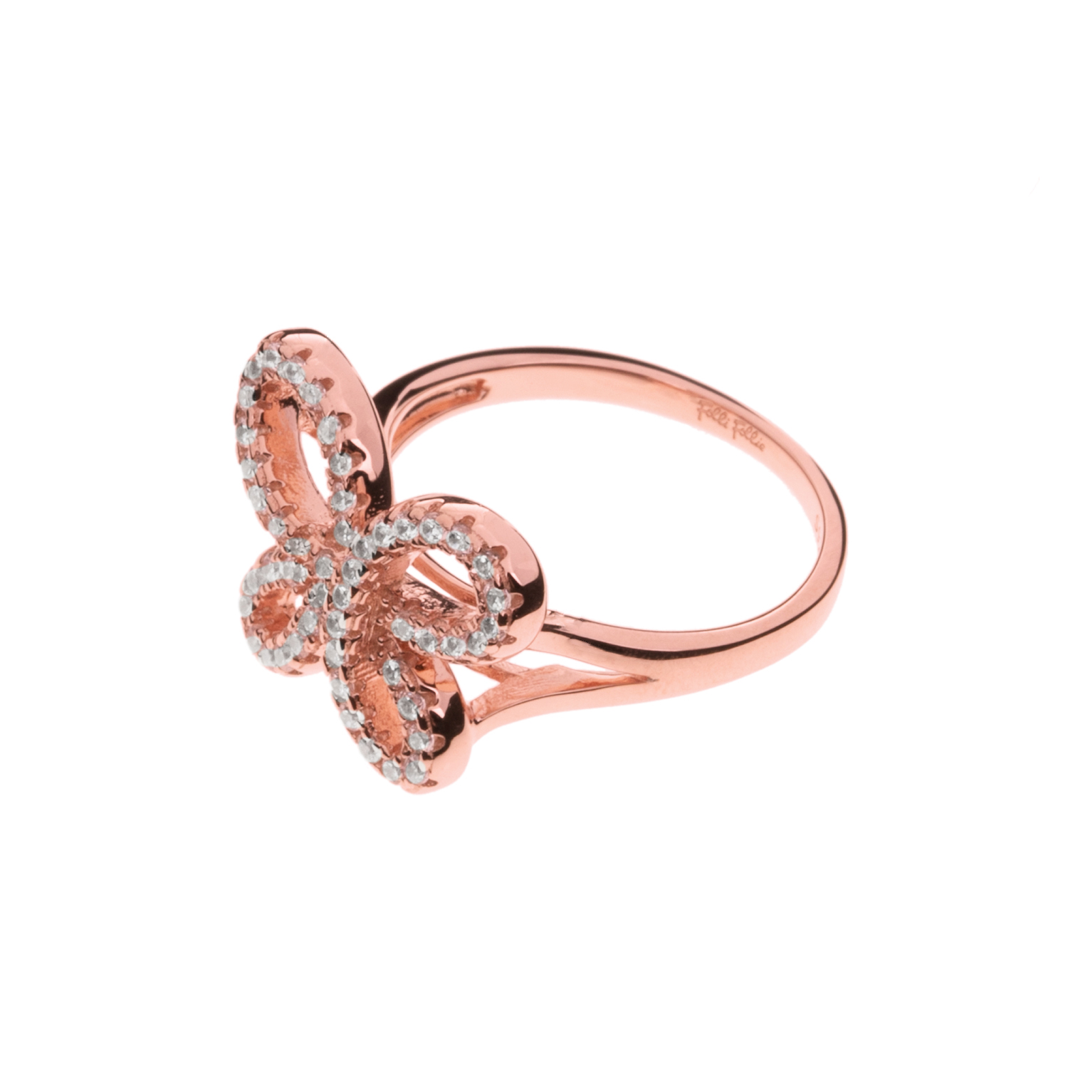 FOLLI FOLLIE - Γυναικείο ασημένιο δαχτυλίδι με πεταλούδα FOLLI FOLLIE ροζ-χρυσό Γυναικεία/Αξεσουάρ/Κοσμήματα/Δαχτυλίδια