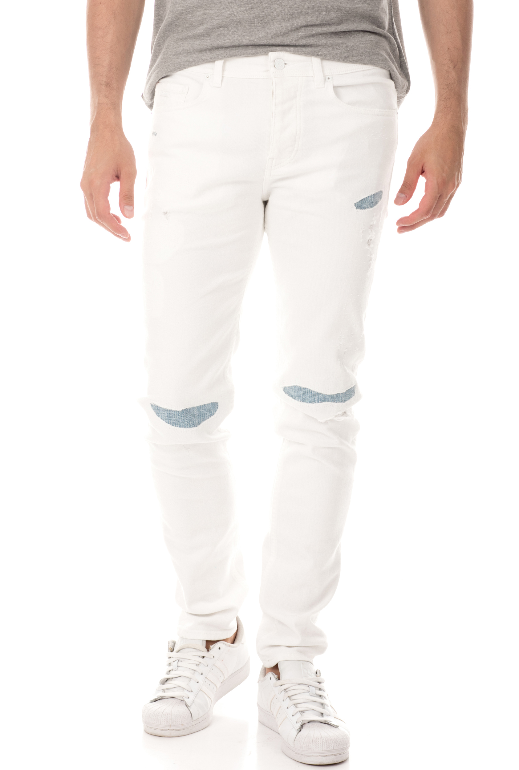 Ανδρικά/Ρούχα/Τζίν/Skinny BOSS - Ανδρικό jean παντελόνι BOSS Taber BC-C λευκό