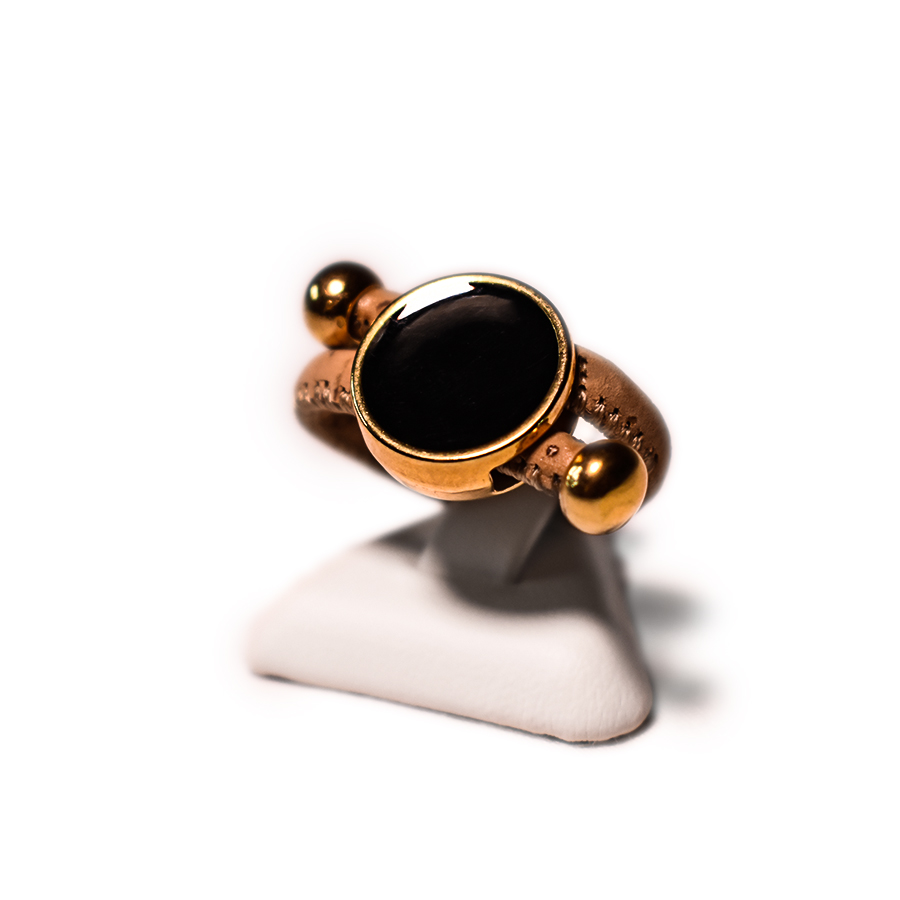 Γυναικεία/Αξεσουάρ/Κοσμήματα/Δαχτυλίδια APOXYLO - Γυναικείο δαχτυλίδι APOXYLO MINI BLACK καφέ μαύρο