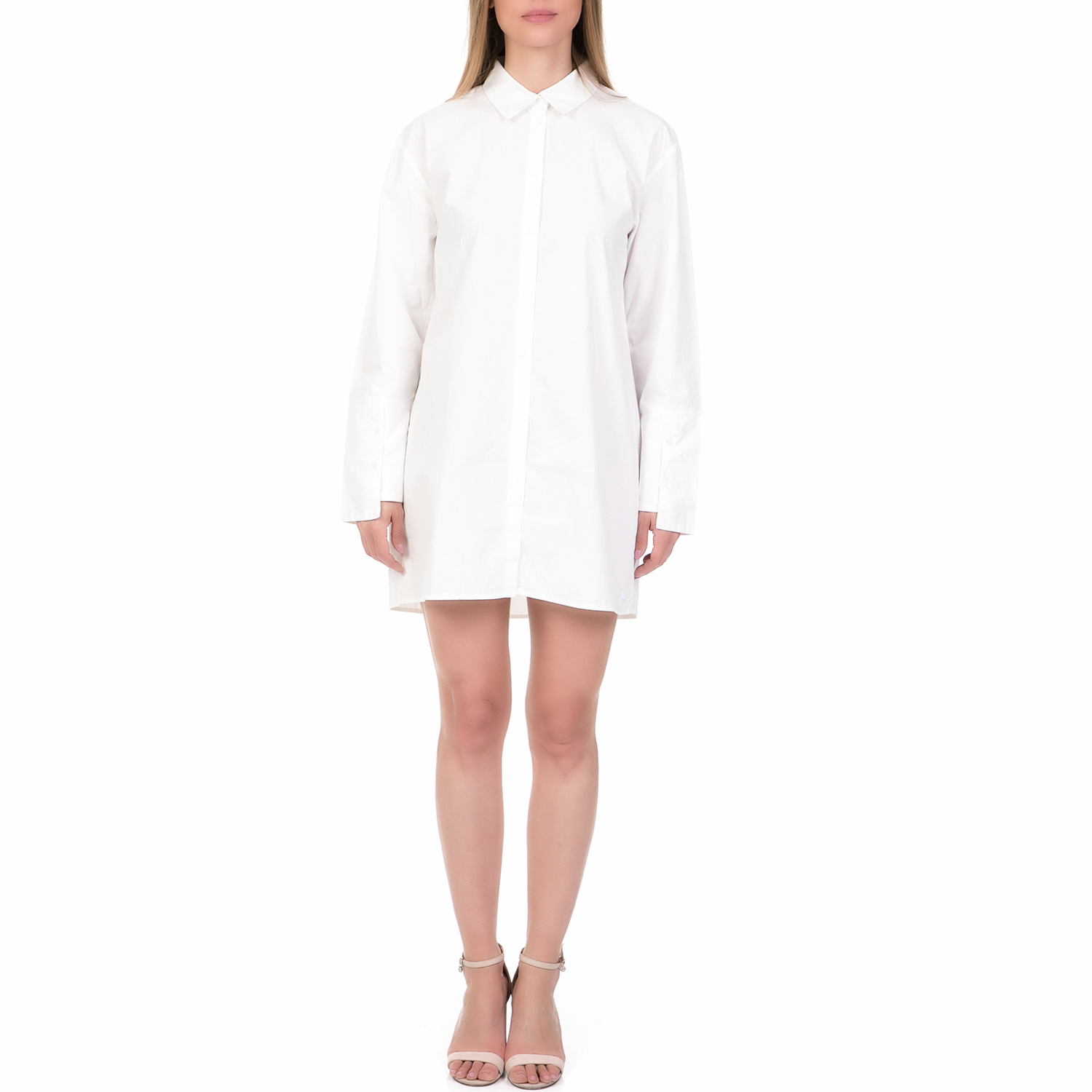Γυναικεία/Ρούχα/Φορέματα/Μίνι FUNKY BUDDHA - Γυναικείο φόρεμα FUNKY BUDDHA λευκό