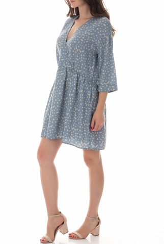 AMERICAN VINTAGE-Γυναικείο μίνι φόρεμα AMERICAN VINTAGE floral μπλε εκρού