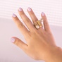APOXYLO-Γυναικείο δαχτυλίδι APOXYLO 910 SNAIL εκρού