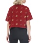 NIKE-Γυναικεία κοντομάνικη μπλούζα NIKE TOP CROP SHINE κόκκινο