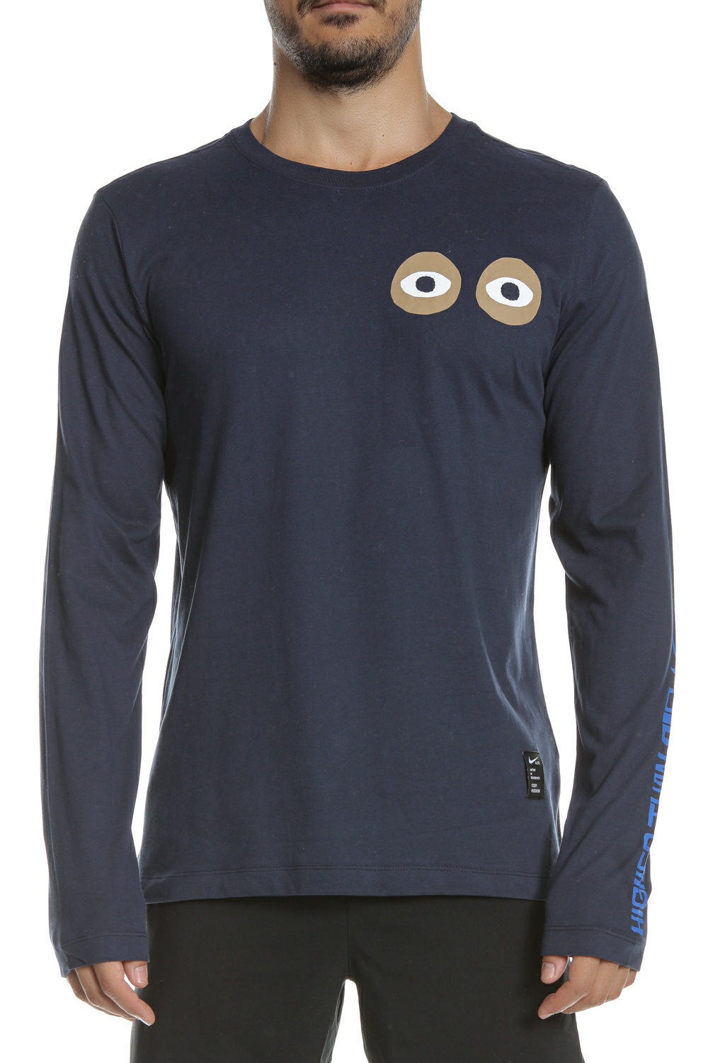 Ανδρικά/Ρούχα/Αθλητικά/Φούτερ-Μακρυμάνικα NIKE - Ανδρική μπλούζα NIKE DRY DFC LS A.I.R. μπλε