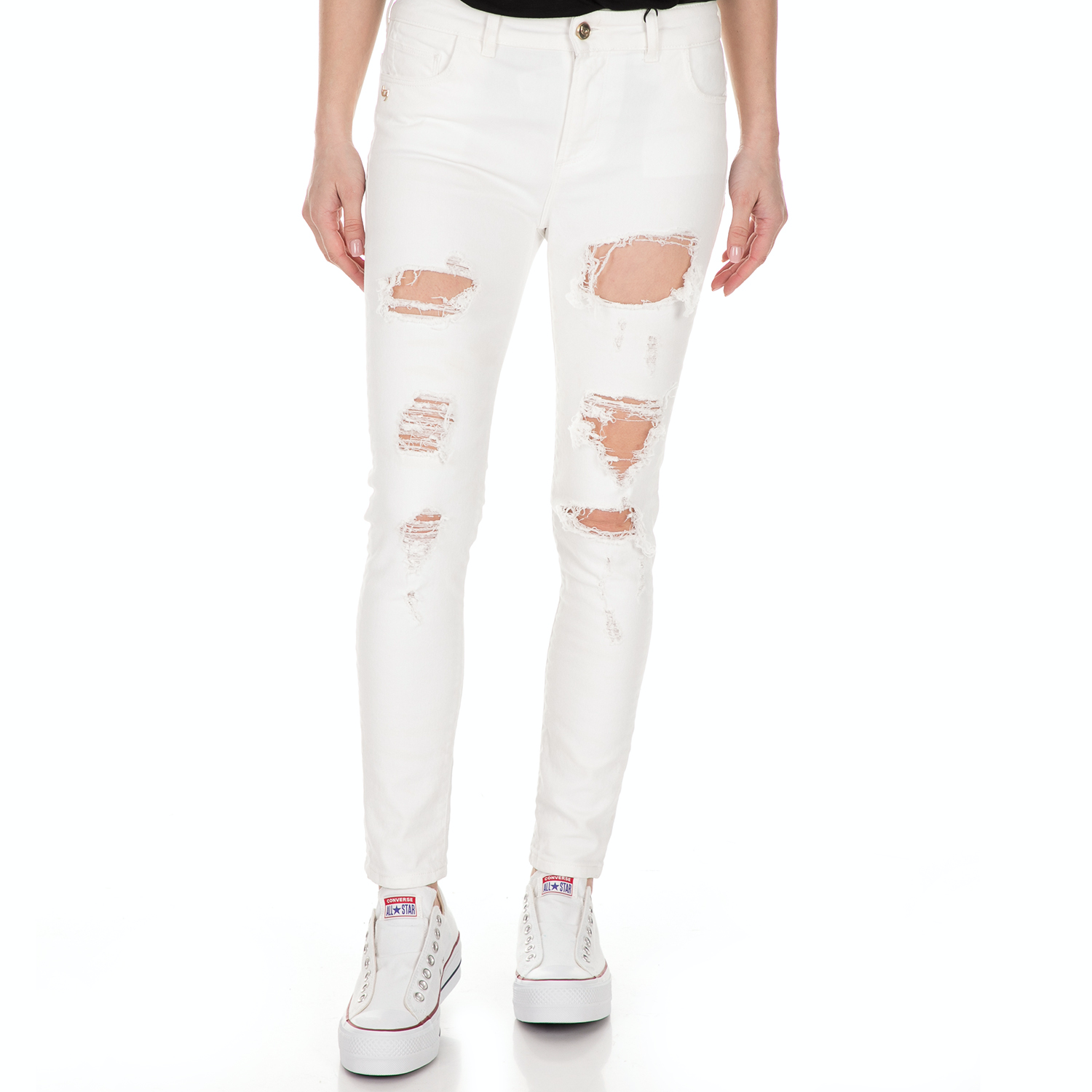 BYBLOS Γυναικειο τζιν παντελόνι BYBLOS λευκό