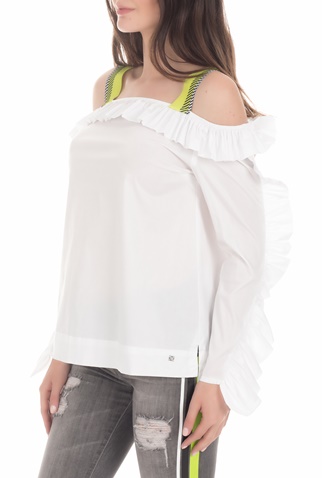 BYBLOS-Γυναικεία μπλούζα BYBLOS OPEN SHOULDER λευκή