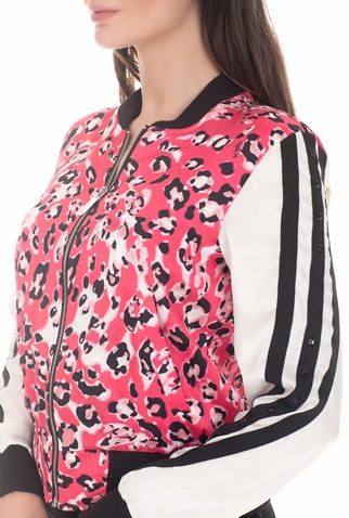 BYBLOS-Γυναικείο bomber jacket BYBLOS ANIMALIER ροζ