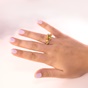 APOXYLO-Γυναικείο δαχτυλίδι APOXYLO 903 NIGHT ROCK GREEN πράσινο