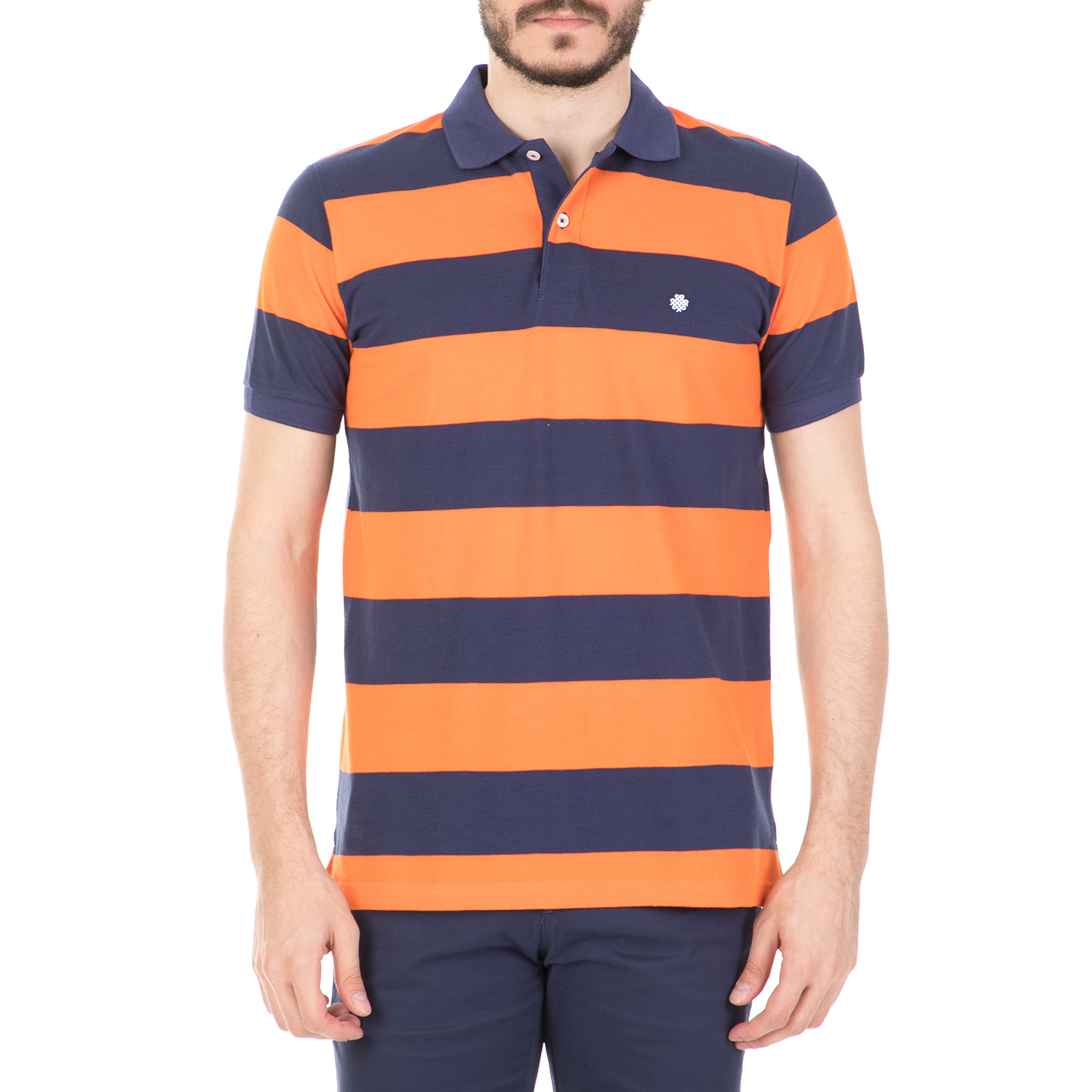 Ανδρικά/Ρούχα/Μπλούζες/Πόλο DORS - Ανδρική μπλούζα DORS πορτοκαλί-μπλε
