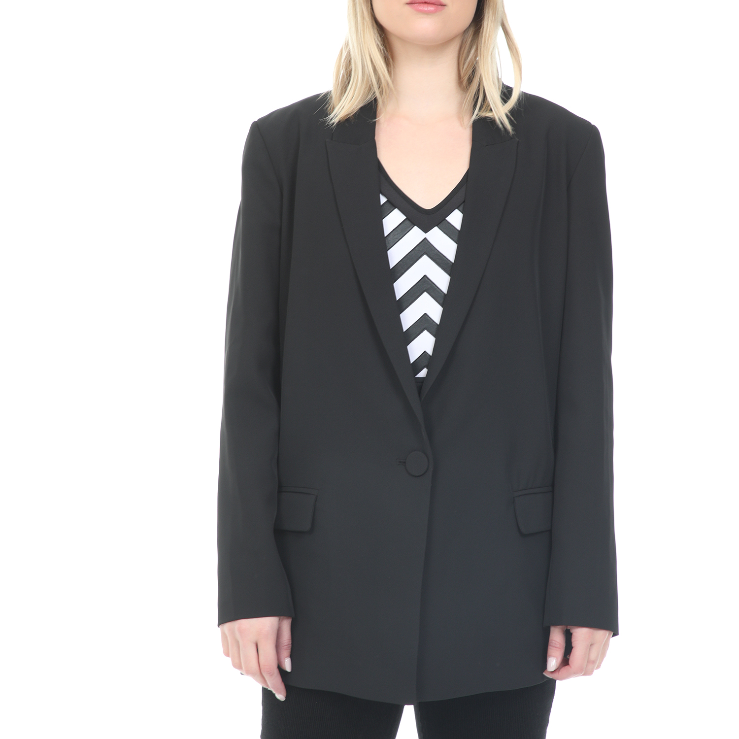 NENETTE - Γυναικείο σακάκι blazer NENETE BACARO GIACCA TRICOTTINA μαύρο Γυναικεία/Ρούχα/Πανωφόρια/Σακάκια