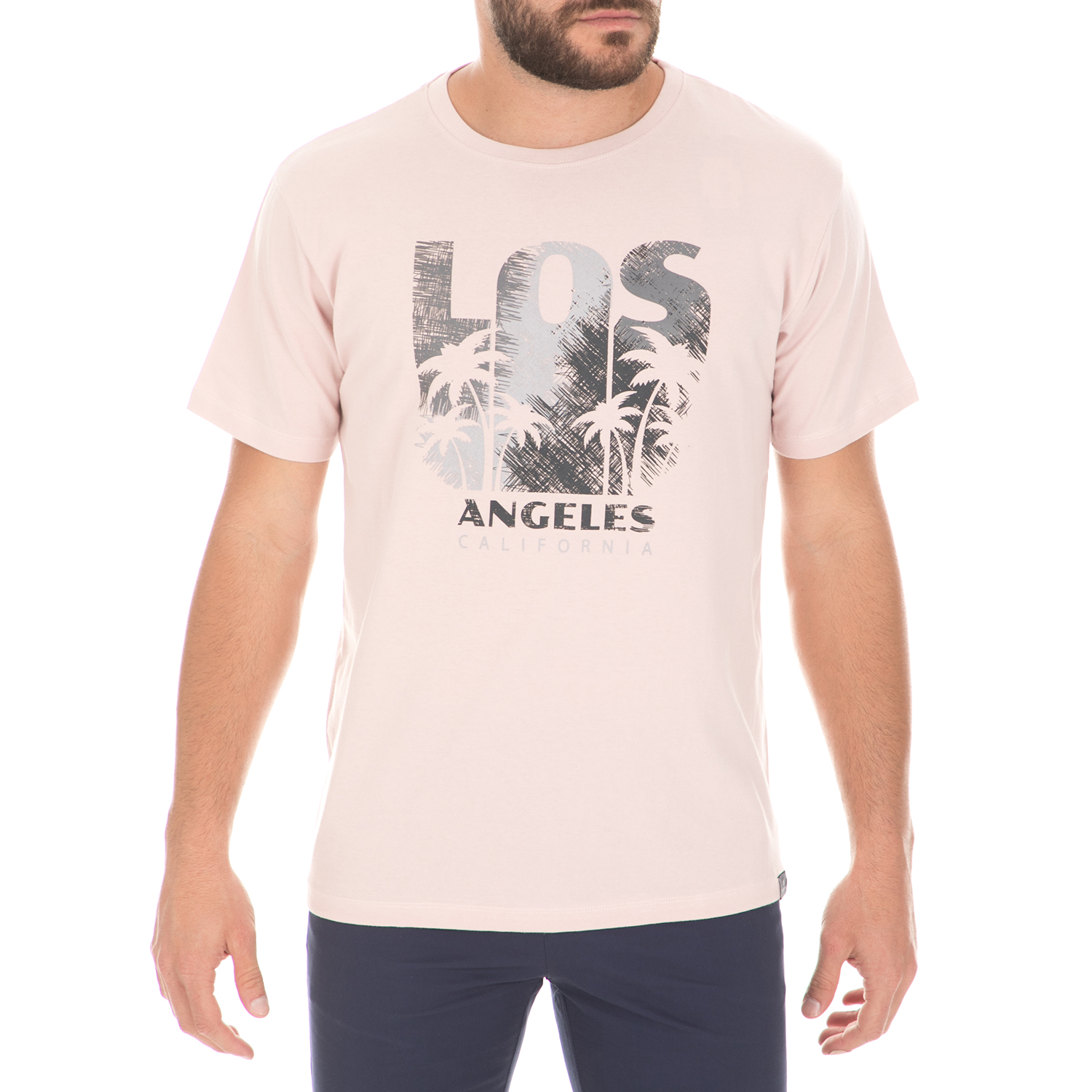Ανδρικά/Ρούχα/Μπλούζες/Κοντομάνικες DORS - Ανδρική μπλούζα DORS ροζ