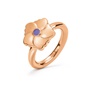 FOLLI FOLLIE-Γυναικείο δαχτυλίδι chevalier FOLLI FOLLIE Bloom Bliss Rose Gold Plated Mini Motif από ατσάλι