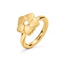 FOLLI FOLLIE-Γυναικείο δαχτυλίδι chevalier FOLLI FOLLIE Bloom Bliss Gold Plated από ατσάλι