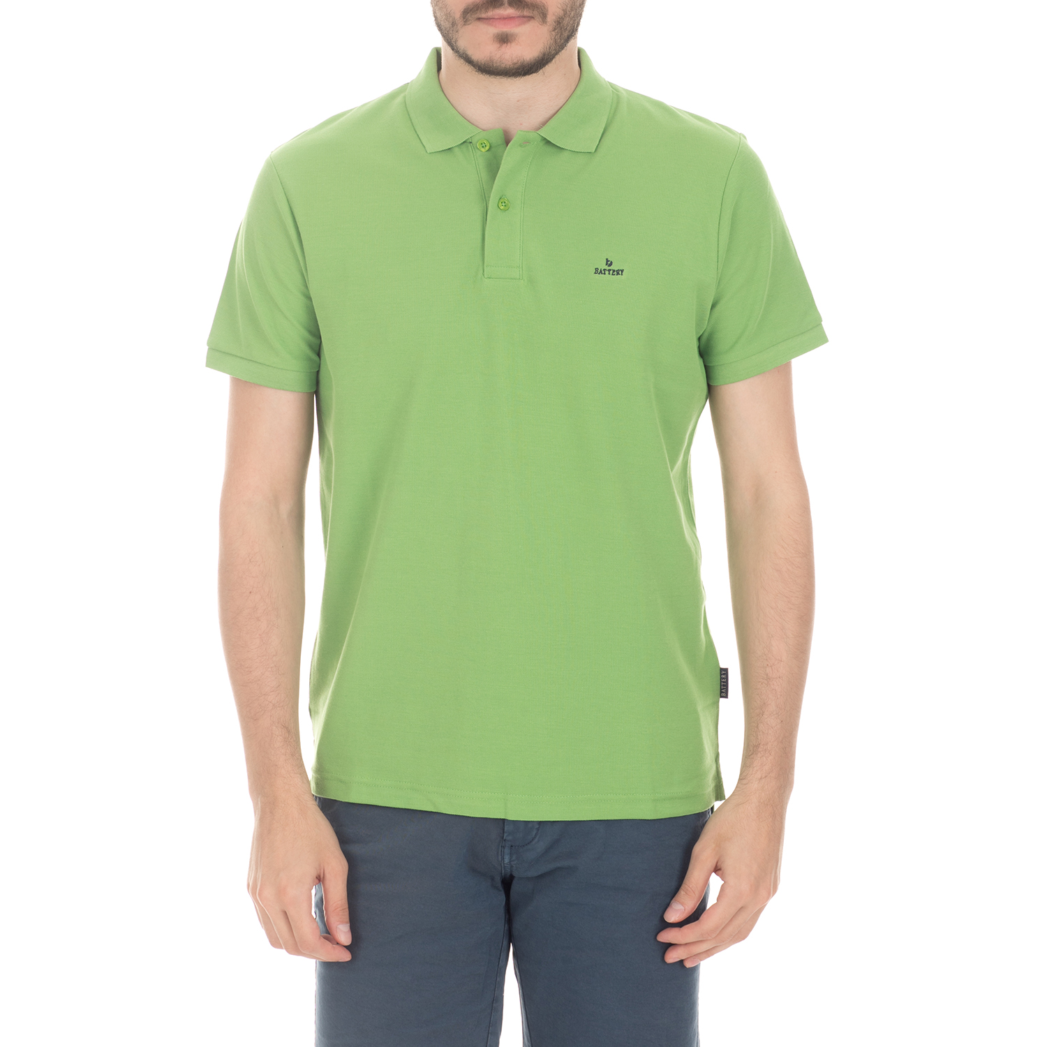 Ανδρικά/Ρούχα/Μπλούζες/Πόλο BATTERY - Ανδρική μπλούζα BATTERY πράσινη