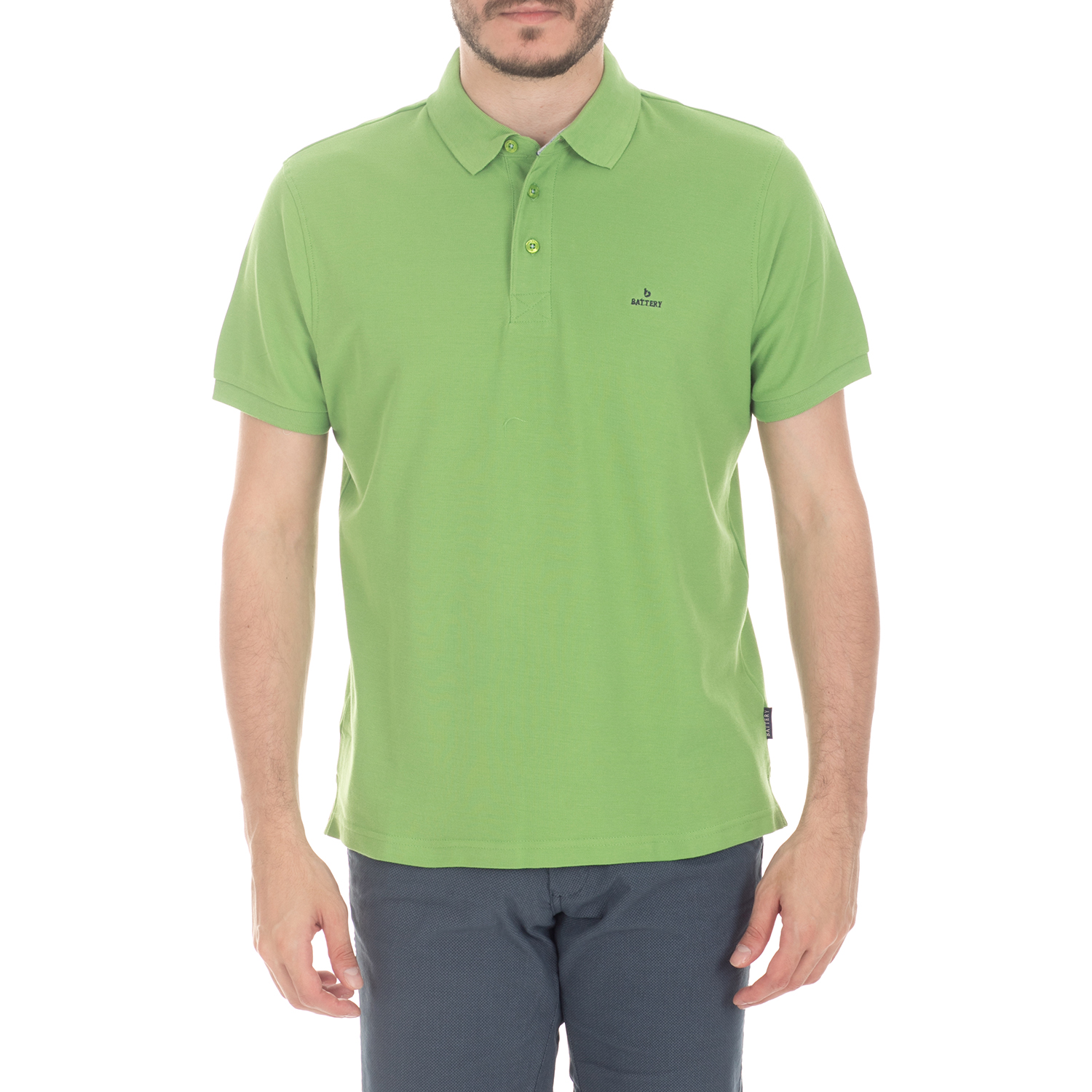 BATTERY - Ανδρική μπλούζα BATTERY πράσινη Ανδρικά/Ρούχα/Μπλούζες/Πόλο