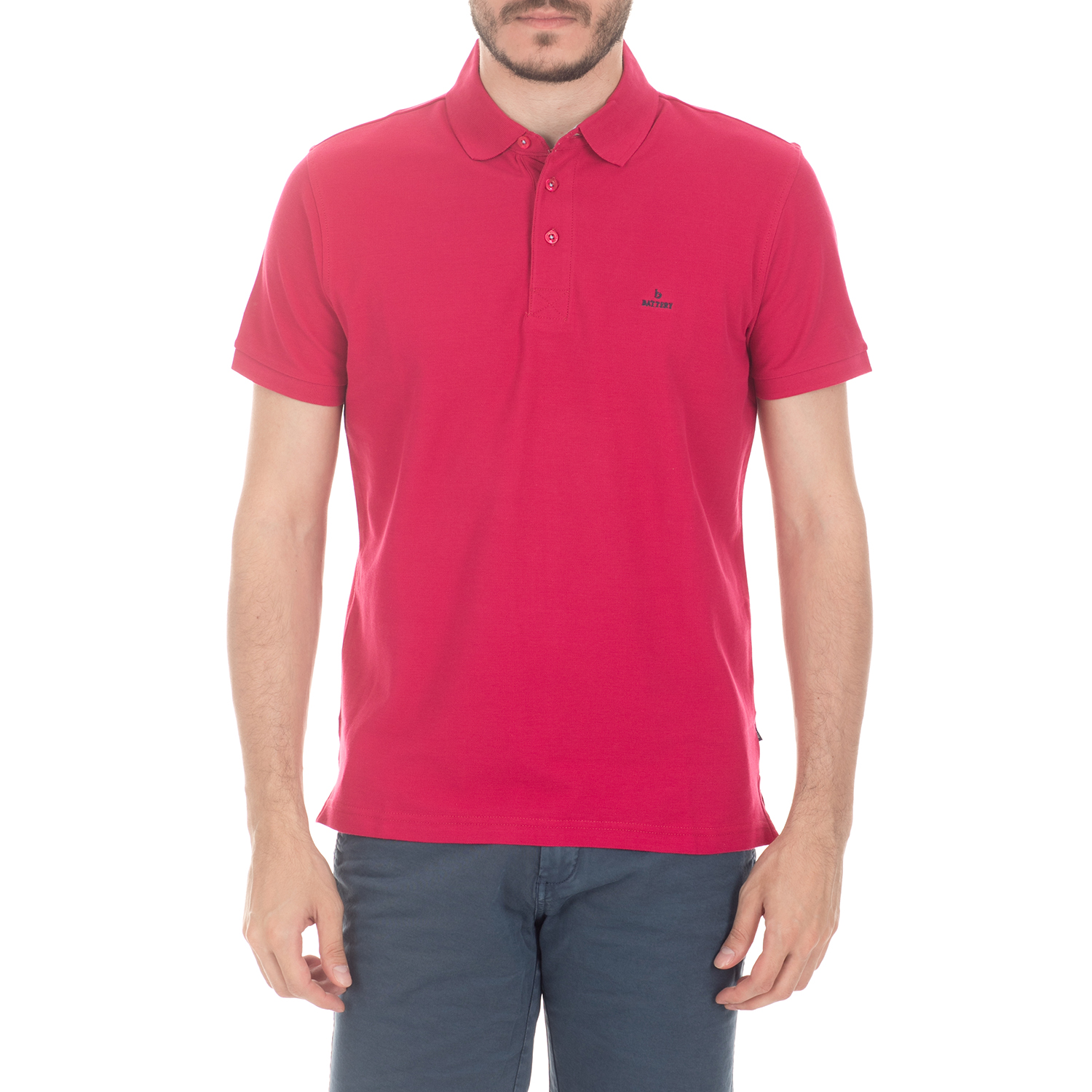 BATTERY - Ανδρική μπλούζα BATTERY κόκκινη Ανδρικά/Ρούχα/Μπλούζες/Πόλο