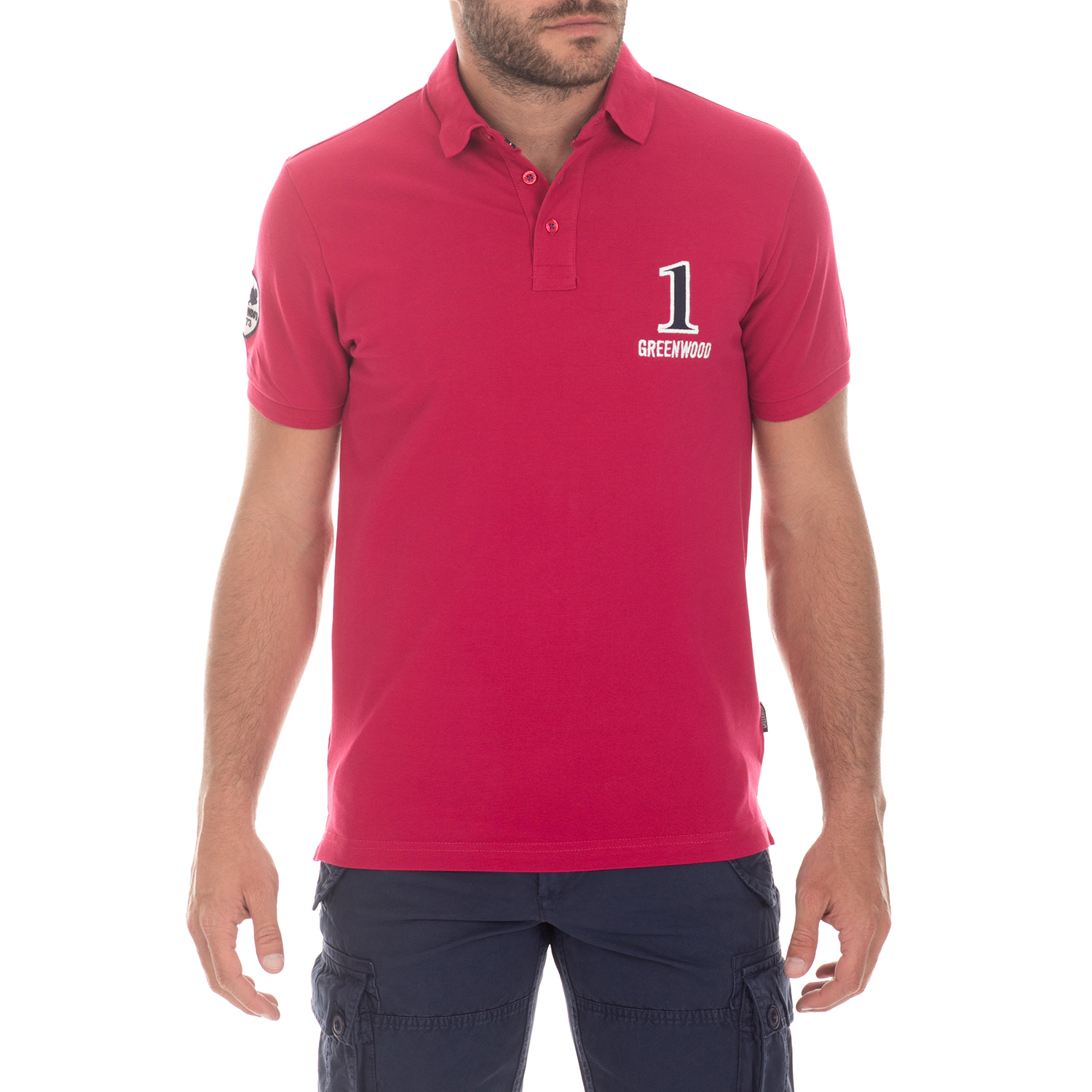 Ανδρικά/Ρούχα/Μπλούζες/Πόλο GREENWOOD - Ανδρική μπλούζα GREENWOOD κόκκινη