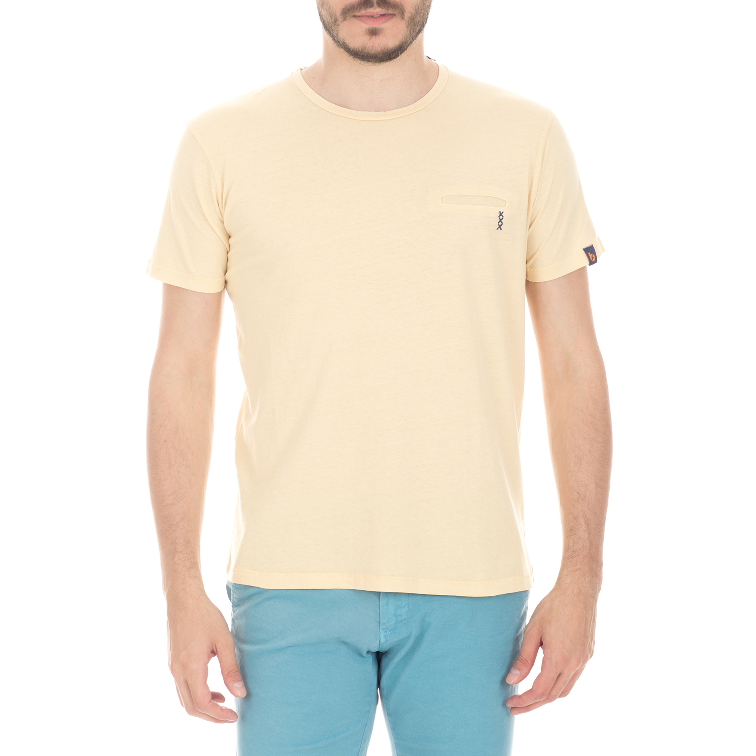 Ανδρικά/Ρούχα/Μπλούζες/Κοντομάνικες BATTERY - Ανδρική μπλούζα BATTERY κίτρινη