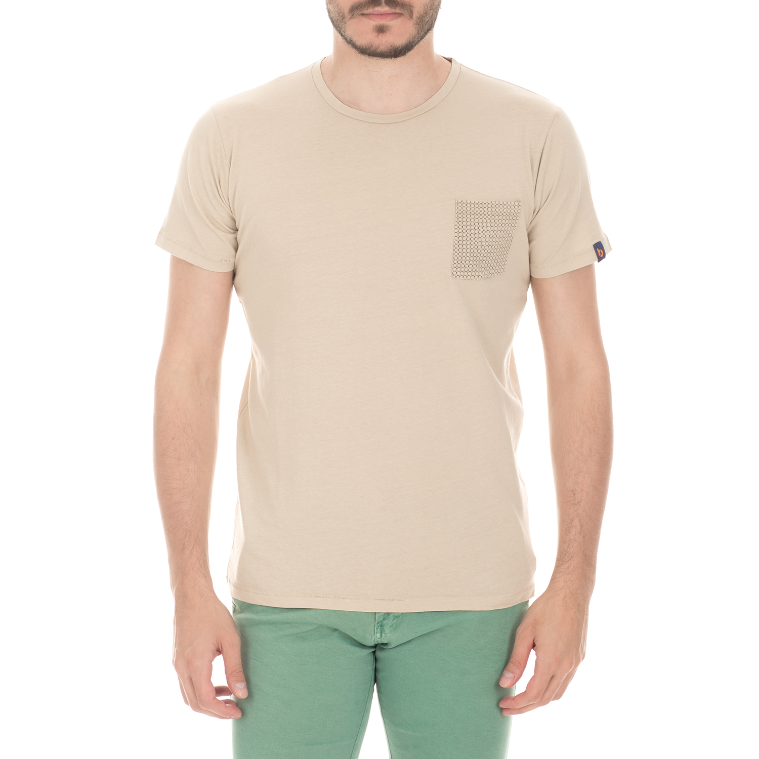 Ανδρικά/Ρούχα/Μπλούζες/Κοντομάνικες BATTERY - Ανδρική μπλούζα BATTERY μπεζ