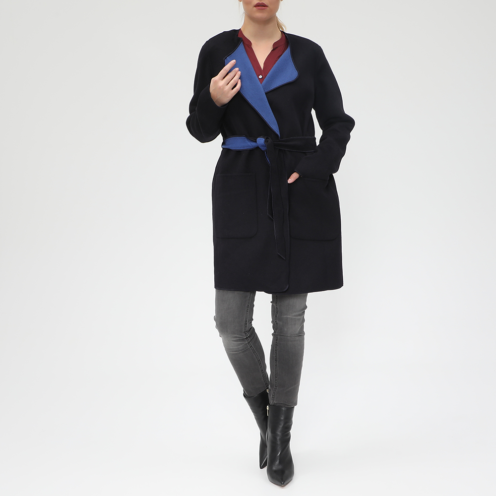BOSS Γυναικείο παλτό διπλής όψης BOSS ORIGA2 μαύρο μπλε